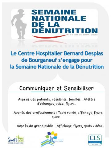 Affiche informative pour la semaine nationale de la dénutrition au sein du CH de Bourganeuf