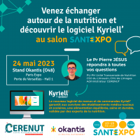 Venez échanger autour de la nutrition et découvrir le nouveau logiciel au salon Santexpo sur le stand d'Okantis O48 avec le Professeur Pierre Jésus